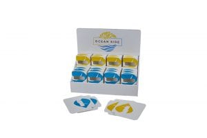 Popup Image: Table-top display made of white/kraft E-flute corrugate.