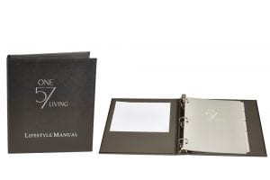 Popup Image: Turned & Stitched Imitation Leather 3-Ring Binder