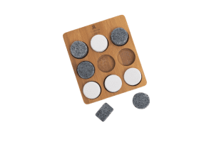 Popup Image: Wood and Stone Tic Tac Toe Set